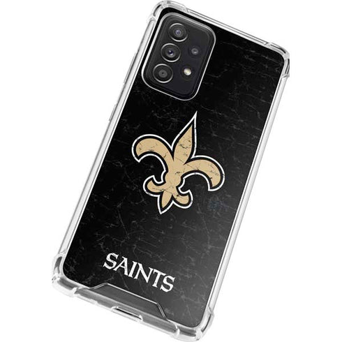 NFL New Orleans Saints Distressed Galaxy A52 5G Clear Case